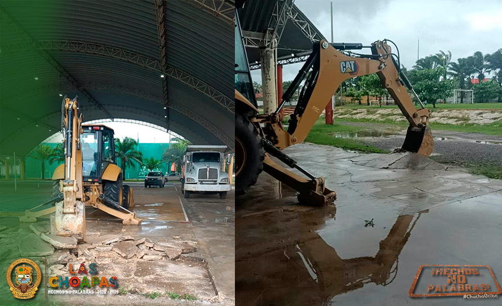 INICIAN TRABAJOS DE REHABILITACIÓN EN LA UNIDAD DEPORTIVA DE LAS CHOAPAS