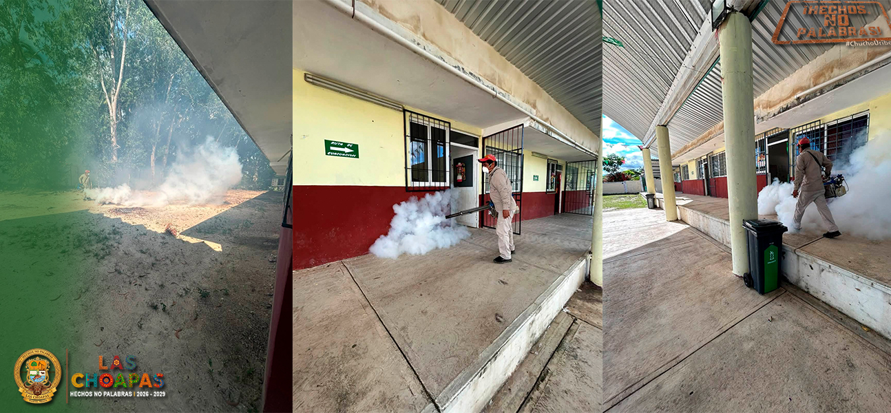 CONTINÚAN ACCIONES DE FUMIGACIÓN EN PLANTELES EDUCATIVOS