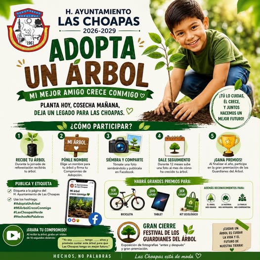 ¡LAS CHOAPAS NECESITA A SUS PRÓXIMOS GUARDIANES DEL ÁRBOL!