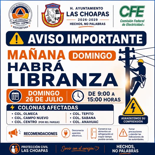 LIBRANZA CFE - 25 JULIO