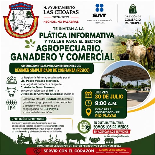 El SAT acerca sus servicios al sector agropecuario y comercial de Río Playas