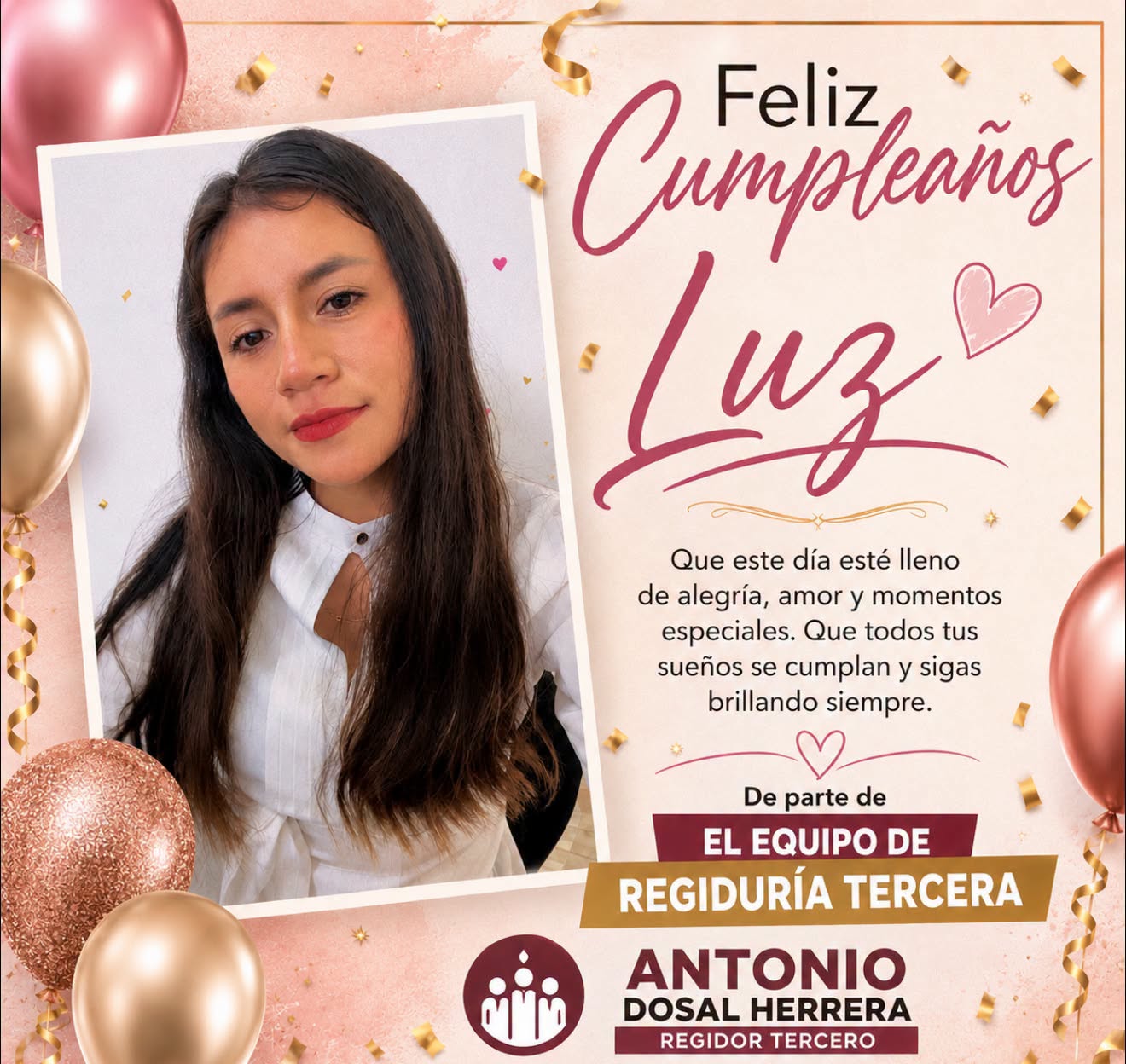 ¡Feliz cumpleaños, Luz! - Regiduria Tercera