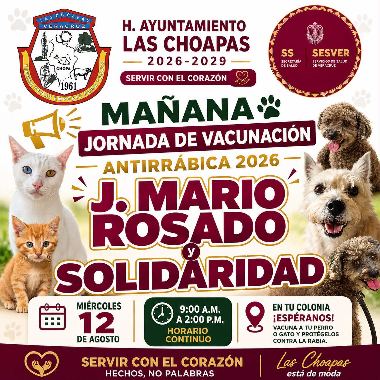 JORNADA DE VACUNACIÓN ANTIRRÁBICA - COL. J. MARIO ROSADO Y SOLIDARIDAD