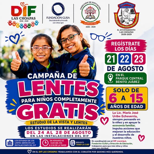 CAMPAÑA DE LENTES GRATIS PARA NIÑOS