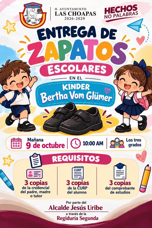  ¡CONTINÚA LA ENTREGA DE ZAPATOS ESCOLARES EN LAS CHOAPAS!