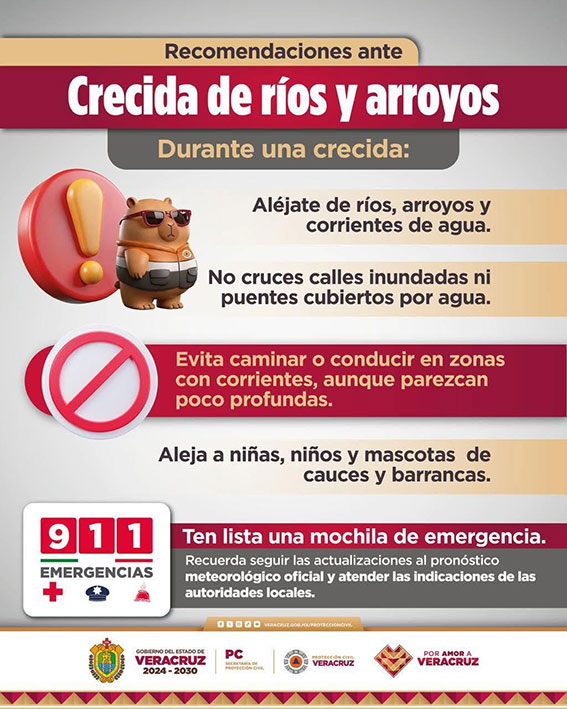 Recomendaciones ante crecientes de rios y arroyos