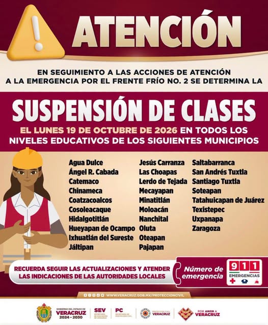 AVISO OFICIAL | SUSPENSIÓN DE CLASES