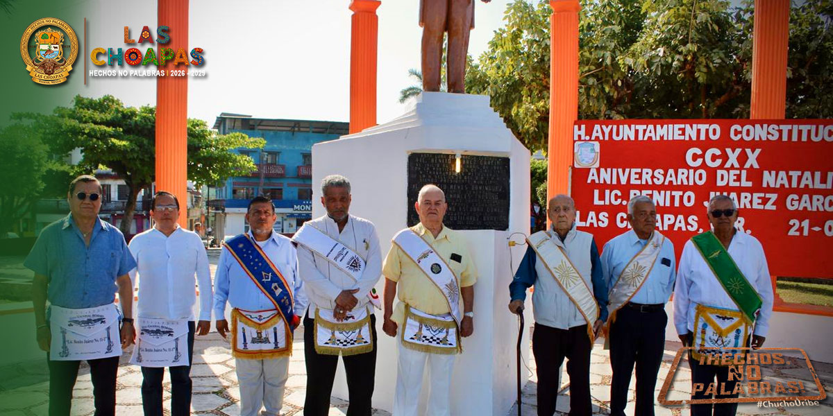 El H. Ayuntamiento de Las Choapas realiza acto cívico y parada masónica en honor al Benemérito de las Américas.