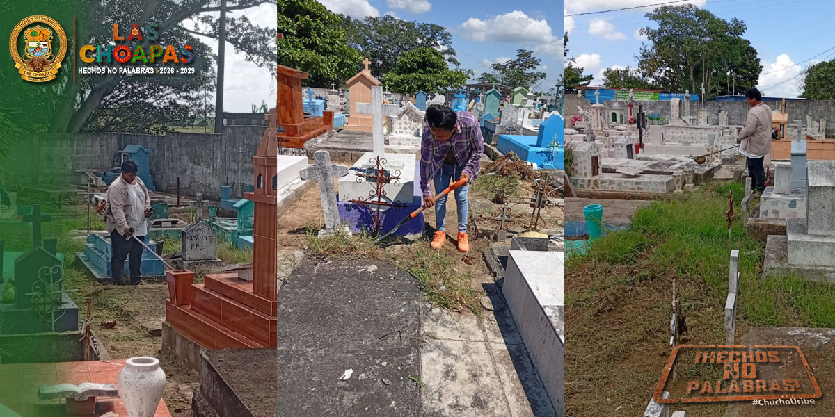 Se realizan labores de limpieza y mantenimiento en los panteones del municipio.